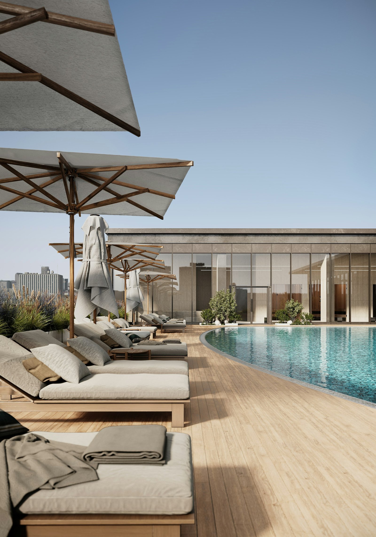 Luxury pool terrace